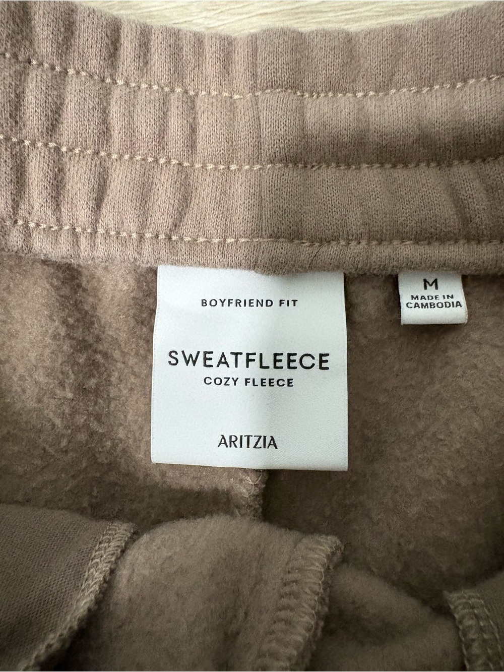 Aritzia Sweatfleece Cozy Drawstring Lounge Shorts - Taupe - Picture 3 of 6